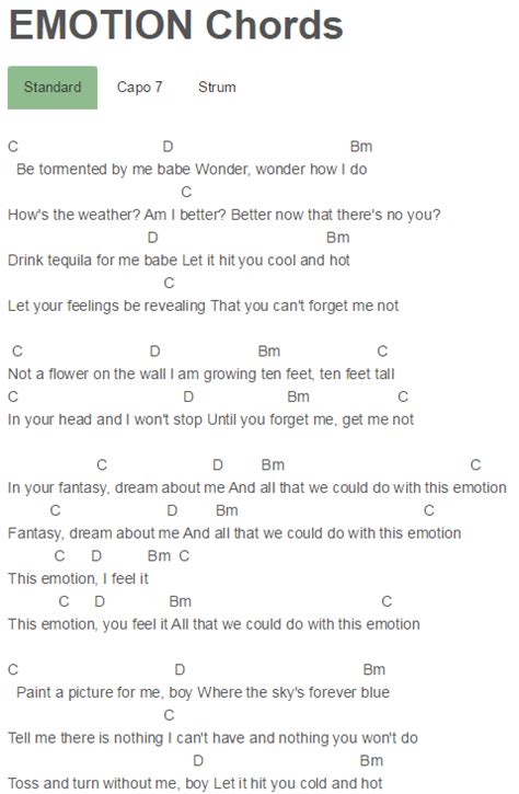 emotions chords and lyrics